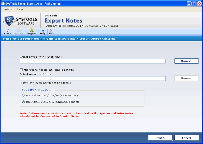 Download Export Lotus Notes to Outlook 9.3